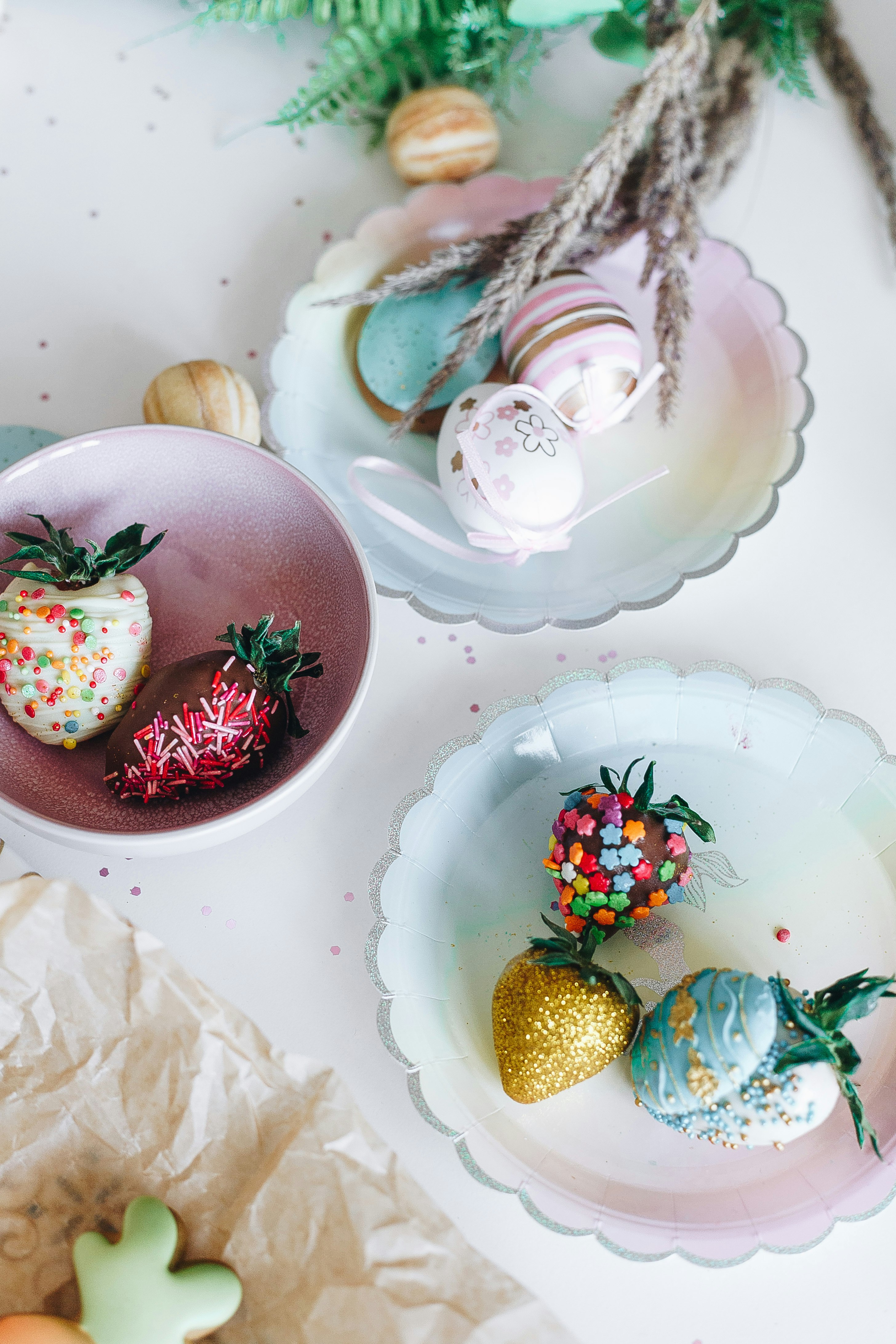 strawberry and strawberry on white ceramic plate